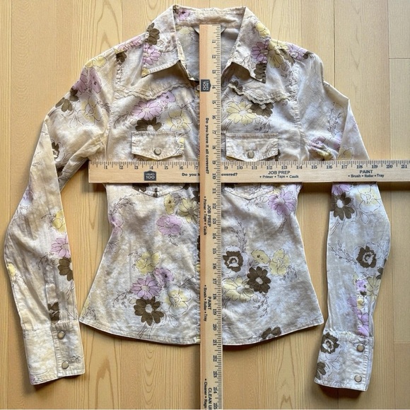 GUESS JEANS Floral Western Snap Button Shirt – Size XS (Fits Juniors XS) - Picture 8 of 12